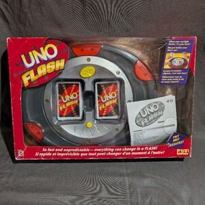 Uno Flash Electronic Card Game Complete Sounds Lights Tested Works Mattel 2007